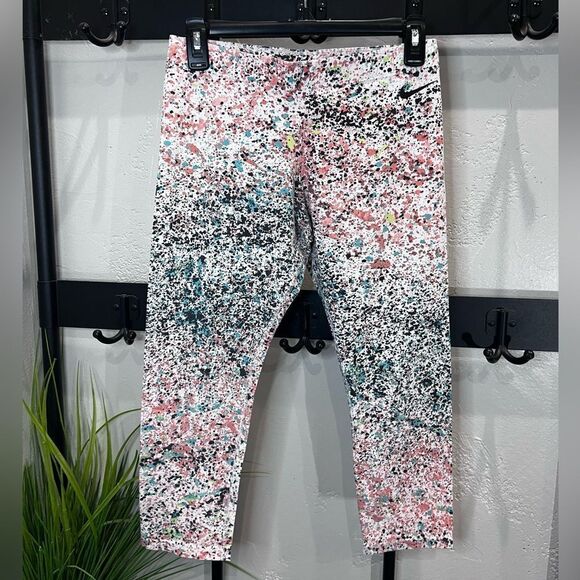 Nike Paint Splatter Geometric Teal Black Capri Leggings bundle Size Medium - Picture 7 of 14